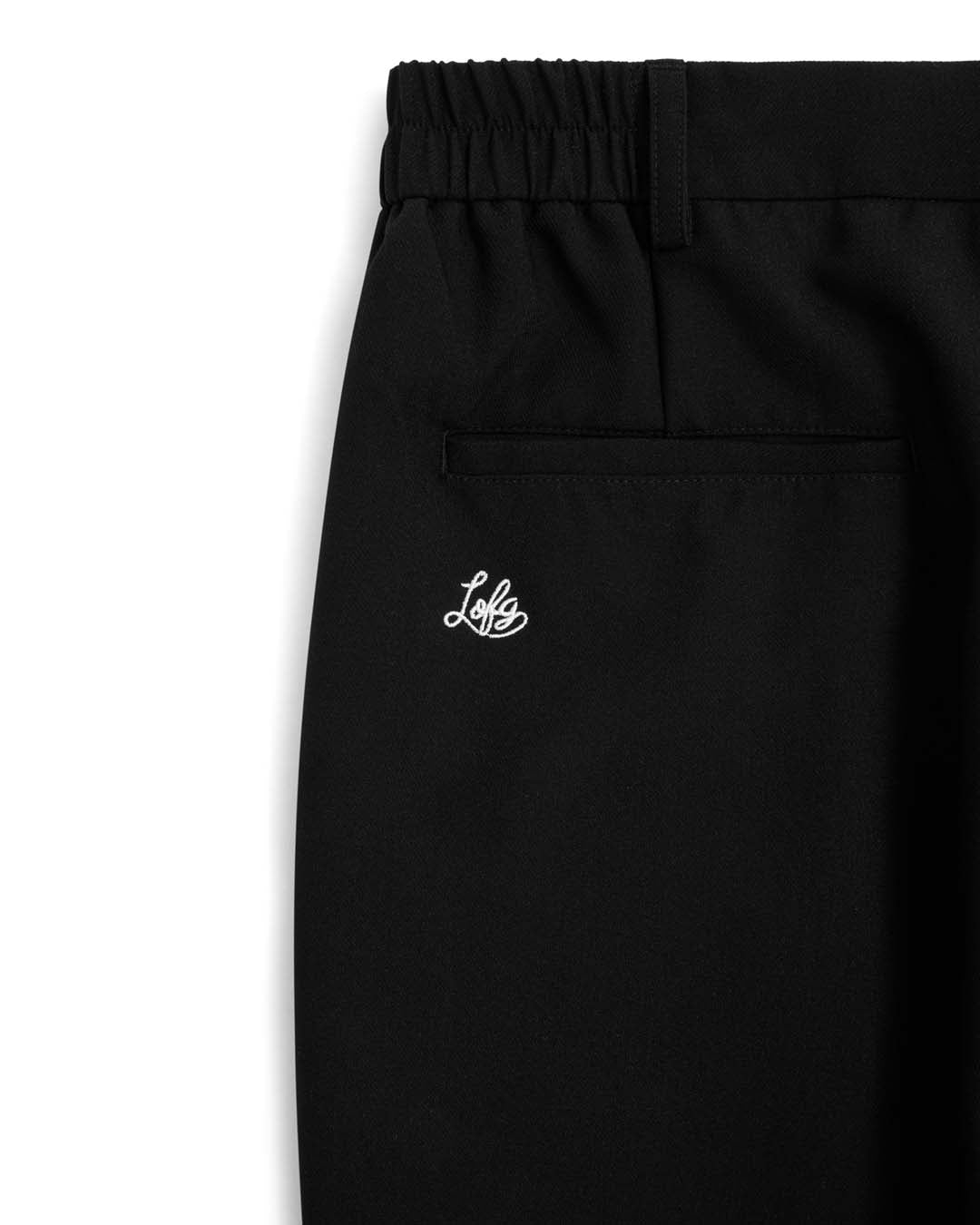 Stanwell Pleated Wide Trouser Black | Left of Field Golf