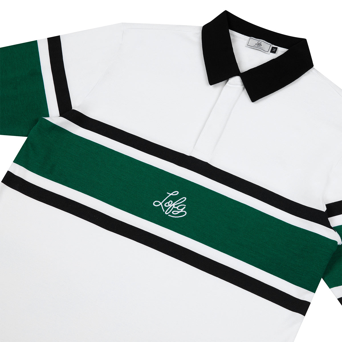 eloura-ls-polo-white-forest-green-black-left-of-field-golf