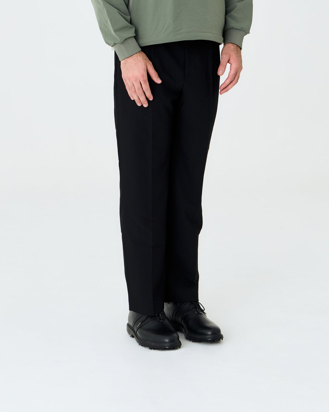 Stanwell Pleated Wide Trouser Black