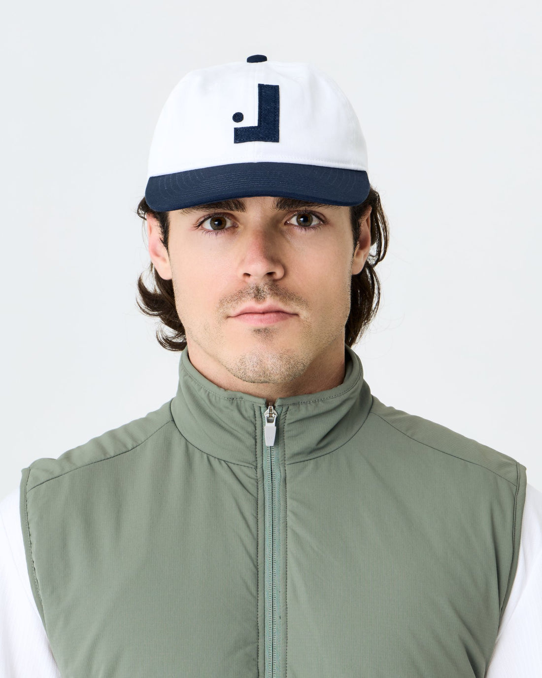 Backwards L Cap - White/Navy