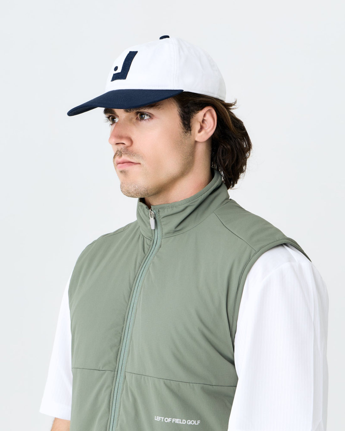 Backwards L Cap - White/Navy