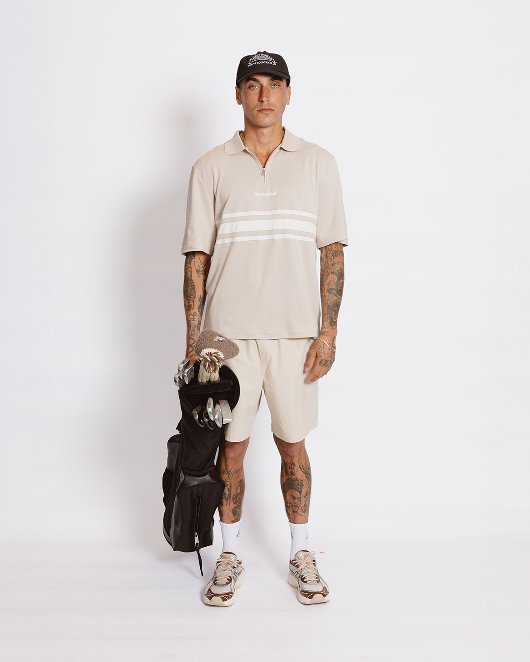 Sand Course Bundle - Lennox Polo Short + Cream Pintuck Golf Shorts