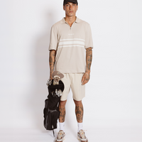 Sand Course Bundle - Lennox Polo Short + Cream Pintuck Golf Shorts