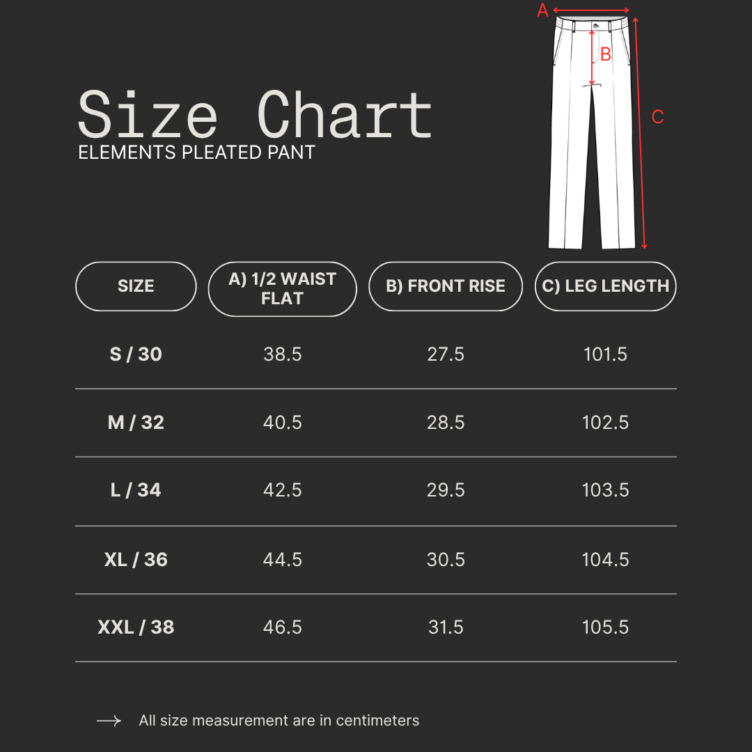 Elements Pleated Wide Leg Tech Trouser