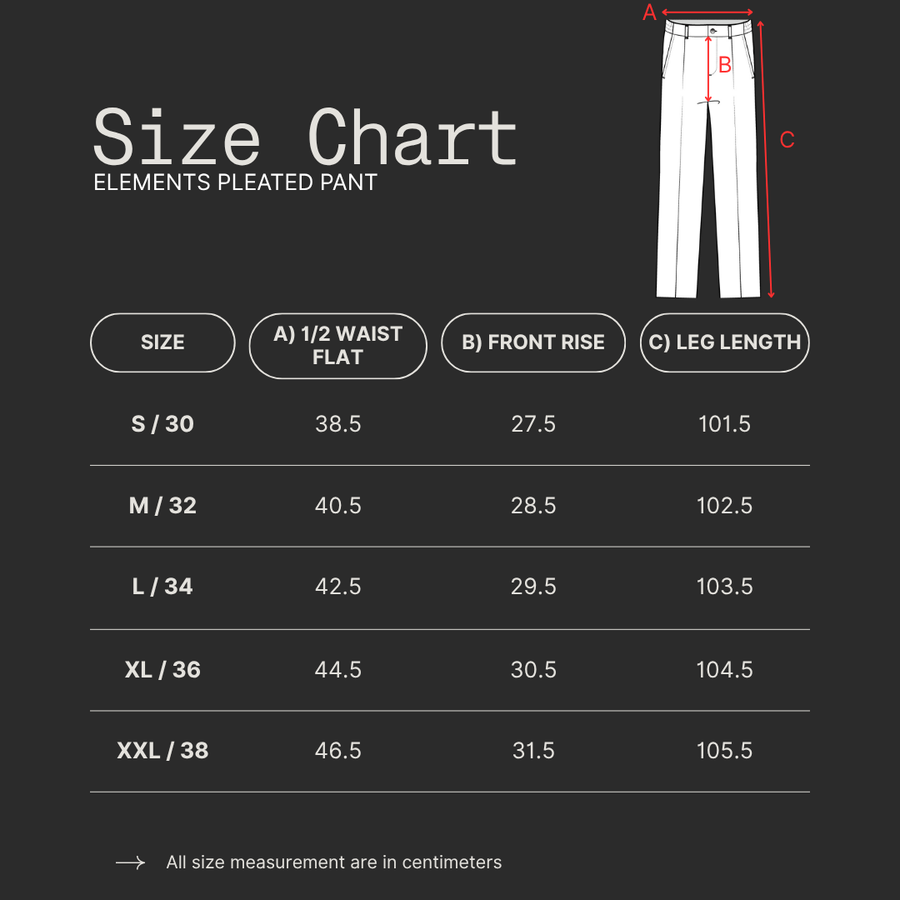 Elements Pleated Wide Leg Tech Trouser