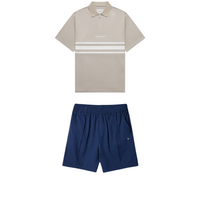 Cross Course Bundle - Lennox Polo Shirt + Navy Pintuck Golf Short