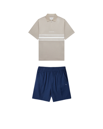 Cross Course Bundle - Lennox Polo Shirt + Navy Pintuck Golf Short