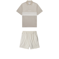 Sand Course Bundle - Lennox Polo Short + Cream Pintuck Golf Shorts